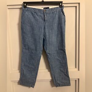 Blue Linen ankle Pants